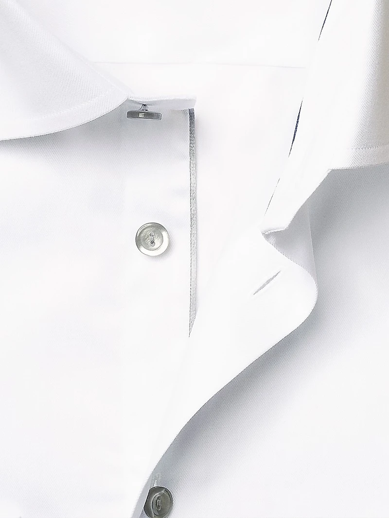 Contemporary-Fit Twill Dress Shirt with Grey Details