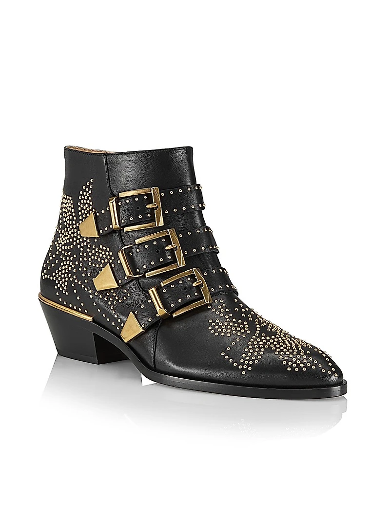 Susanna Studded Leather Ankle Boots