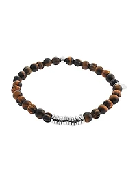 Sterling Silver & Tiger's Eye Beaded Bracelet