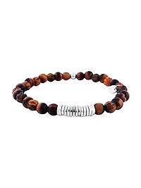 Sterling Silver & Tiger's Eye Beaded Bracelet