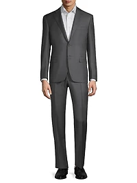 Regular Fit Solid Two-Piece Suit
