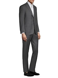 Regular Fit Solid Two-Piece Suit