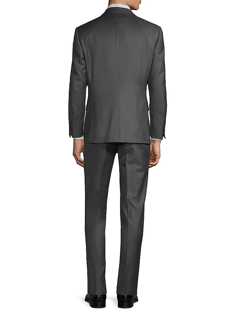 Regular Fit Solid Two-Piece Suit