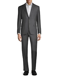 Regular Fit Solid Two-Piece Suit