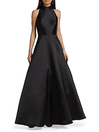 Halter Satin Ball Gown