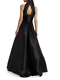 Halter Satin Ball Gown