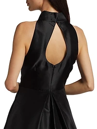 Halter Satin Ball Gown