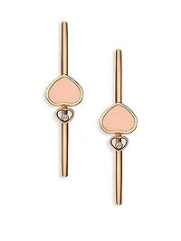 Happy Hearts 18K Rose Gold, Diamond & Rosé Stone Bangle