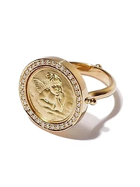 Florence86 18K Yellow Gold & 0.31 TCW Diamond Angel Medallion