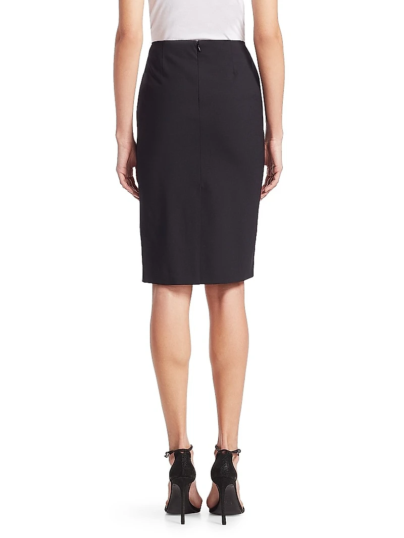 Skinny Stretch-Wool Pencil Skirt
