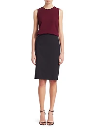 Skinny Stretch-Wool Pencil Skirt