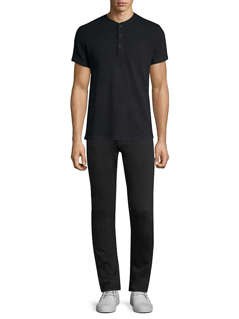 Modern Slim-fit Short Sleeve Henley T-Shirt