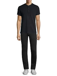 Modern Slim-fit Short Sleeve Henley T-Shirt