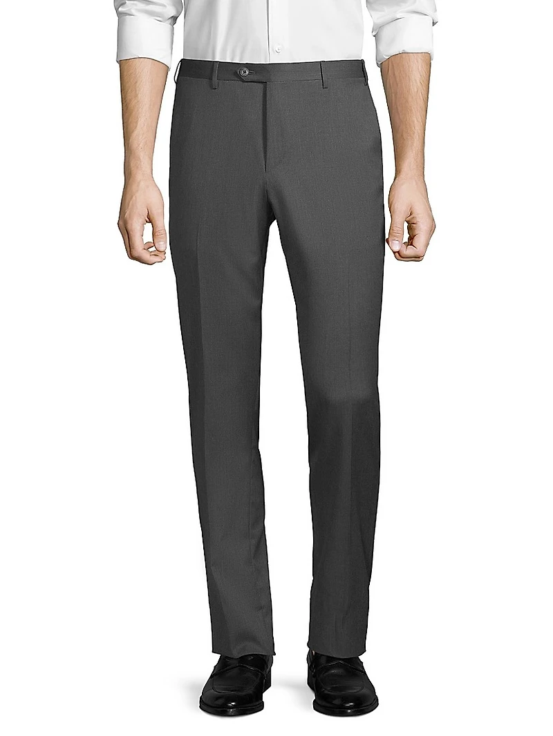 Straight Wool Trousers
