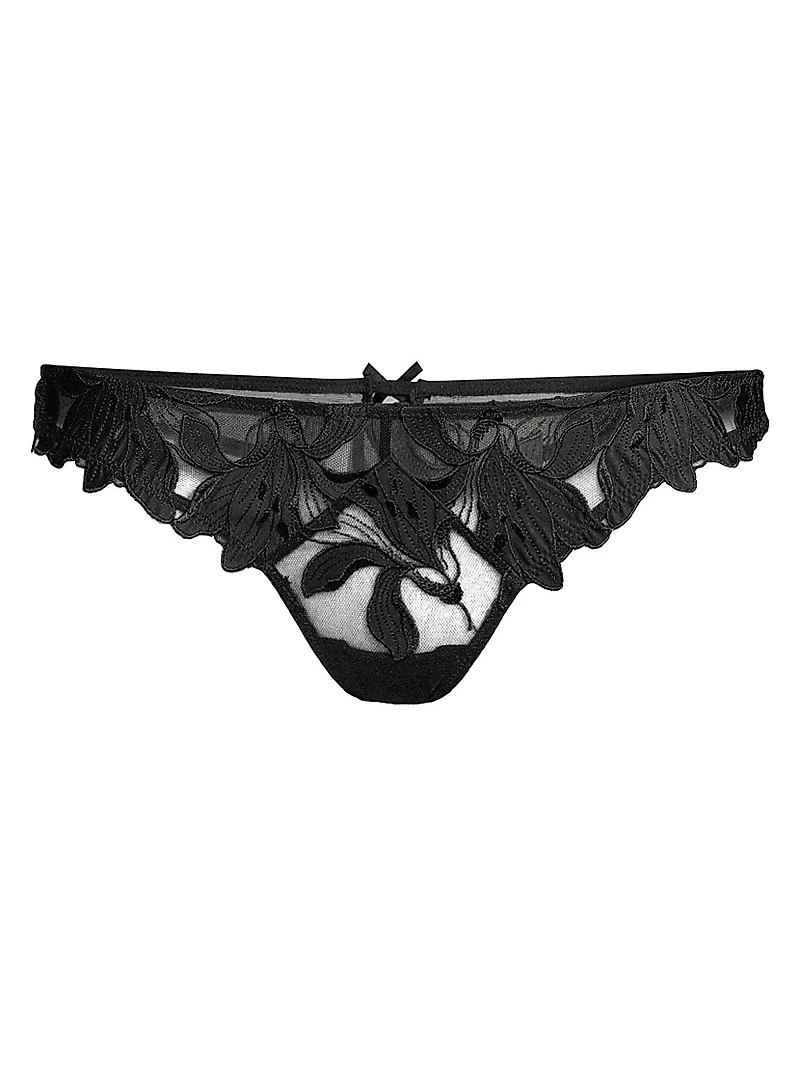 Lily Embroidered Hipster Thong