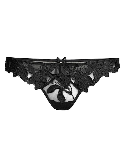 Lily Embroidered Hipster Thong
