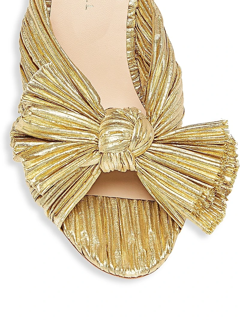 Penny Knotted Metallic Mules