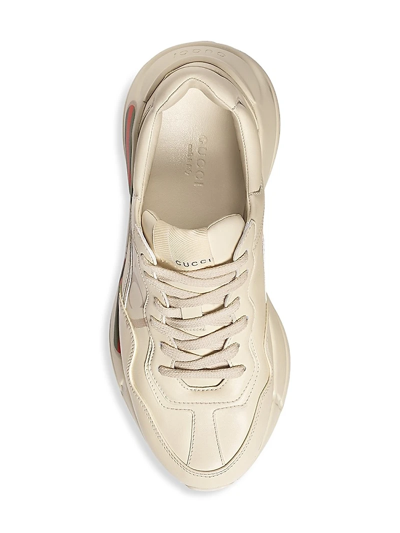 Rhyton Gucci Logo Leather Sneaker
