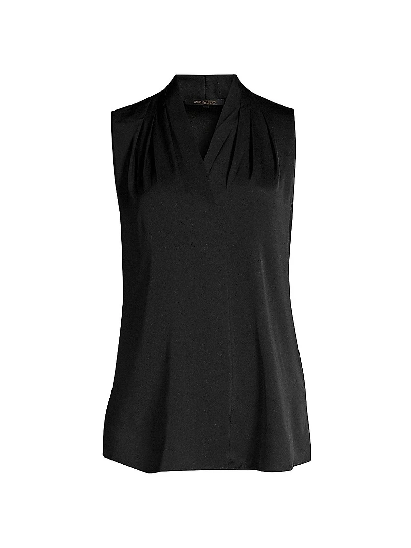 Mila Sleeveless Silk-Blend Blouse