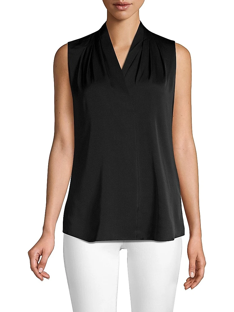 Mila Sleeveless Silk-Blend Blouse