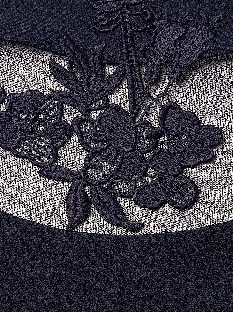 Lace-Accented Cocktail Dress