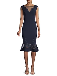Lace-Accented Cocktail Dress