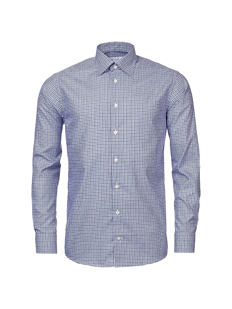 Contemporary-Fit Tattersall Check Cotton Long-Sleeve Shirt