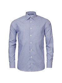 Contemporary-Fit Tattersall Check Cotton Long-Sleeve Shirt