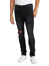 P002 Over Spray Slim-Fit Jeans