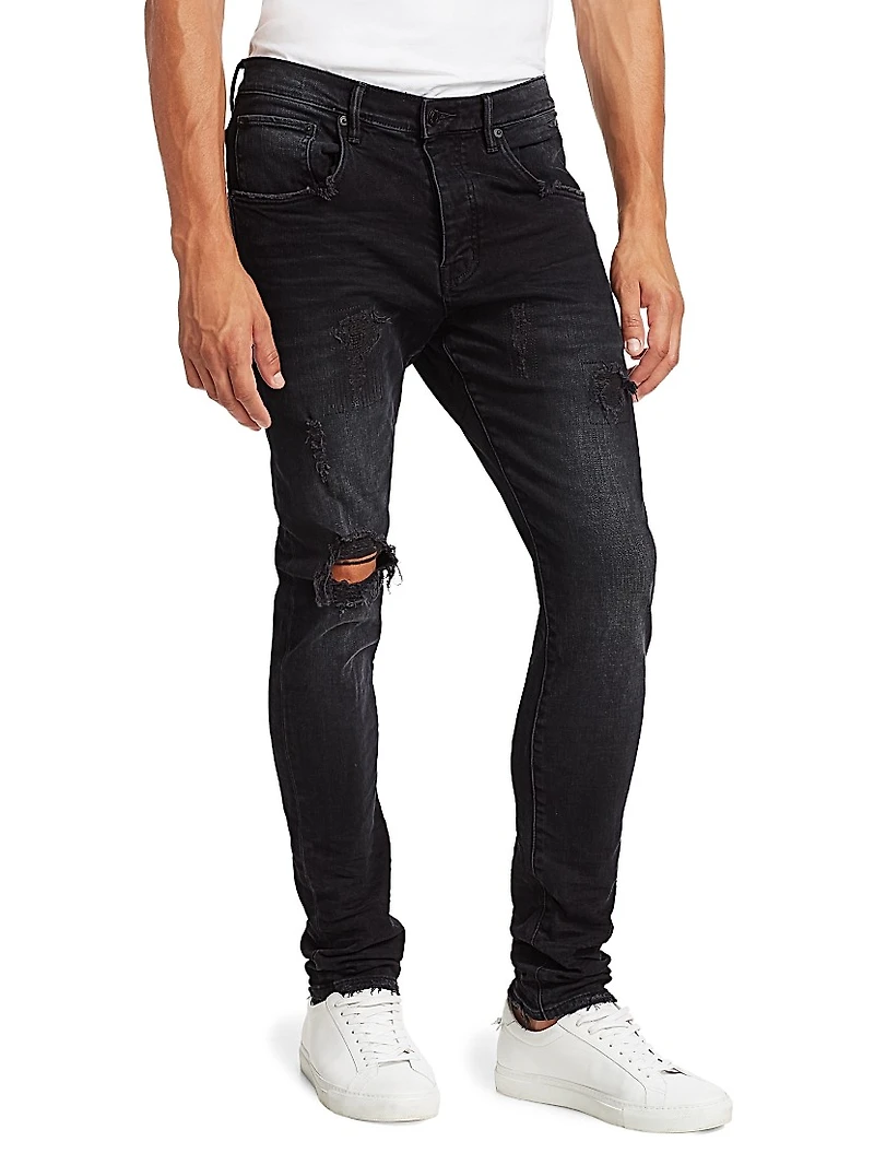 P002 Over Spray Slim-Fit Jeans