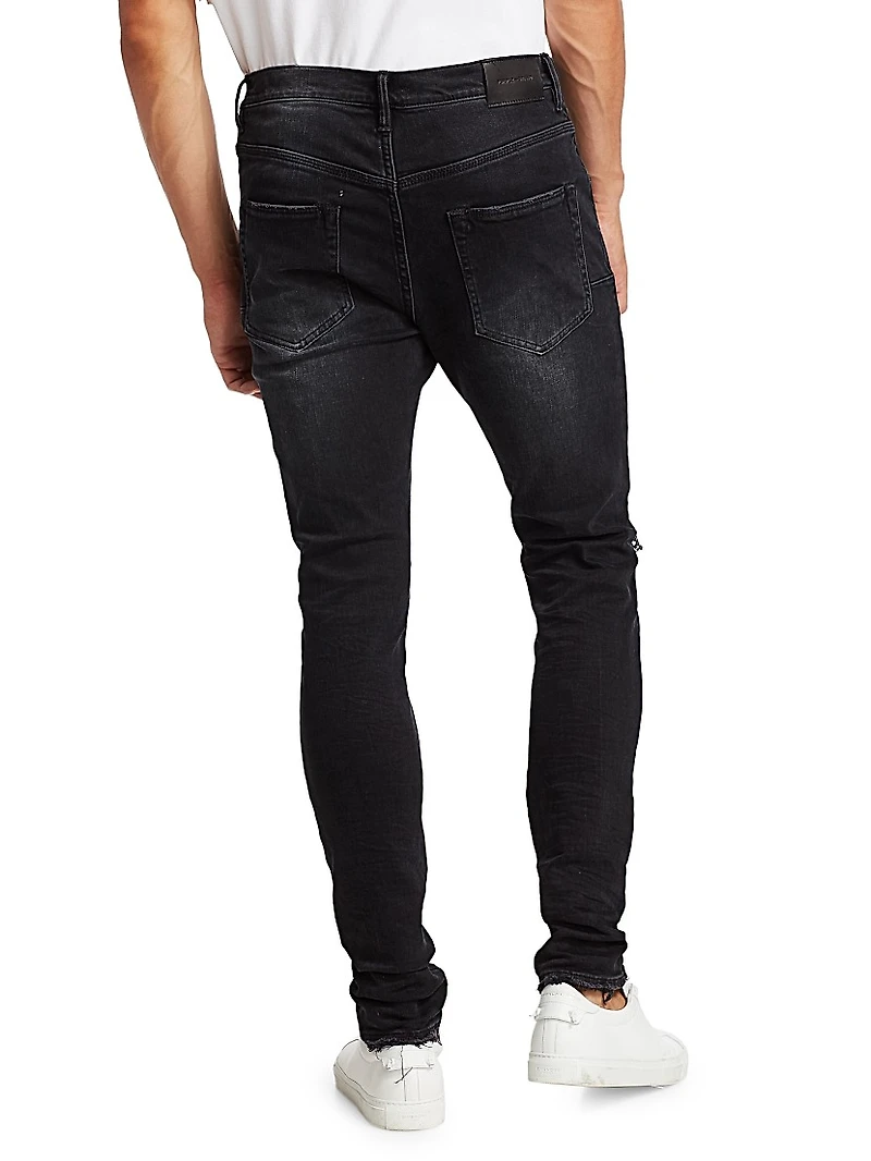 P002 Over Spray Slim-Fit Jeans