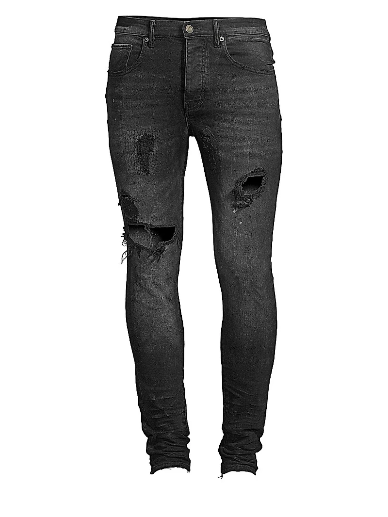 P002 Over Spray Slim-Fit Jeans