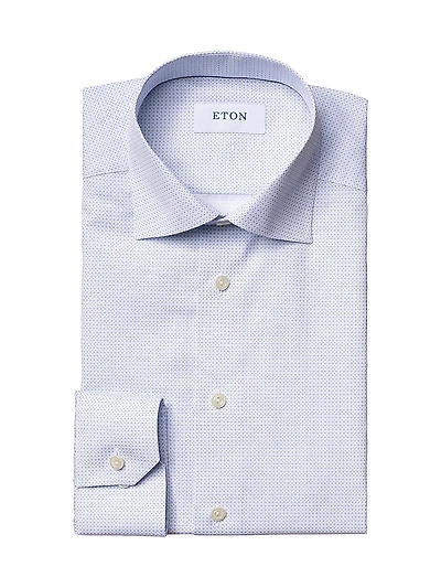 Contemporary-Fit Micro Print Long-Sleeve Dress Shirt