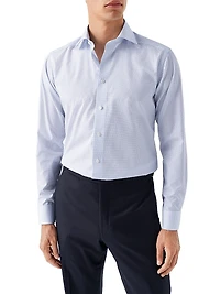 Contemporary-Fit Micro Print Long-Sleeve Dress Shirt