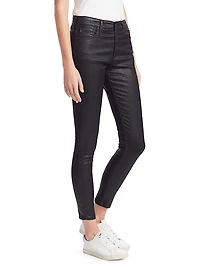 Farrah High-Rise Ankle Faux Leather Skinny Pants
