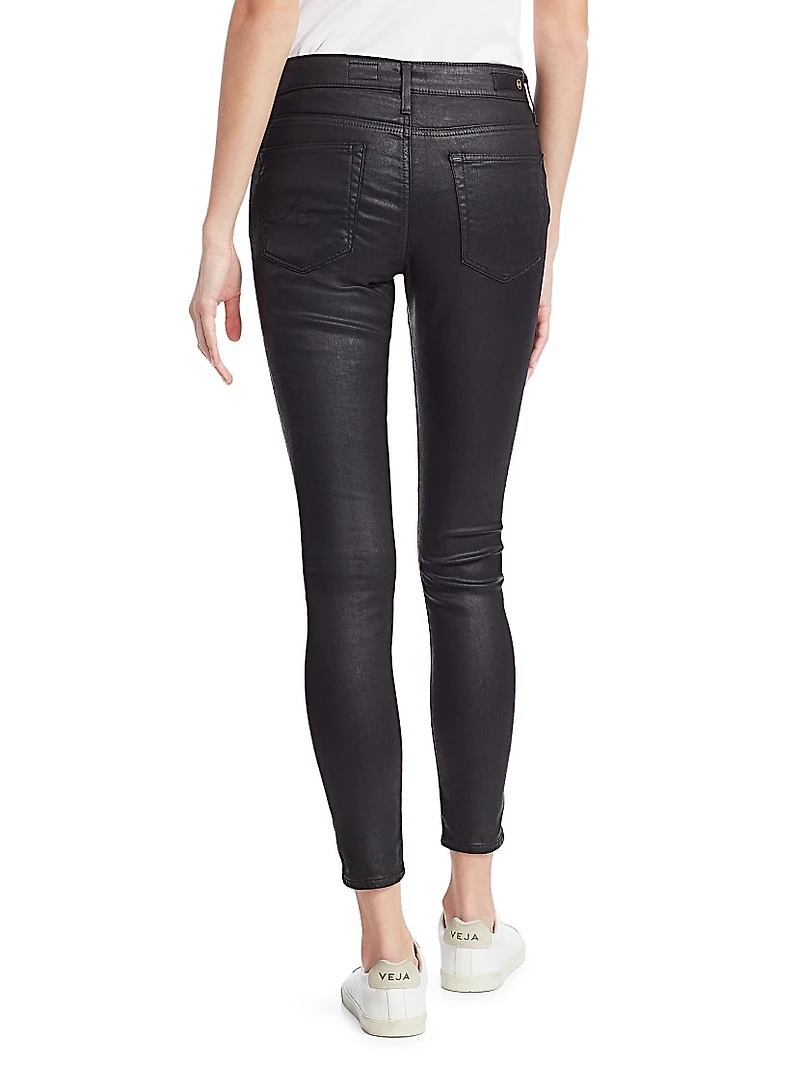 Farrah High-Rise Ankle Faux Leather Skinny Pants