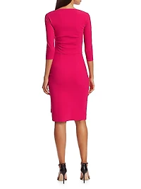 Kate Ruffled Three-Quarter Sleeve Bodycon Dress
