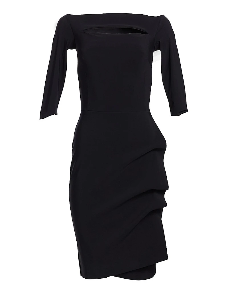 Kate Ruffled Three-Quarter Sleeve Bodycon Dress