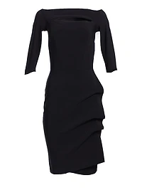 Kate Ruffled Three-Quarter Sleeve Bodycon Dress