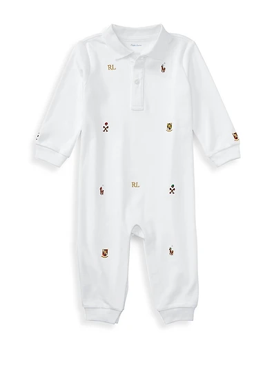 Baby Boy's Embroidered Cotton Coverall