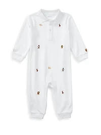 Baby Boy's Embroidered Cotton Coverall