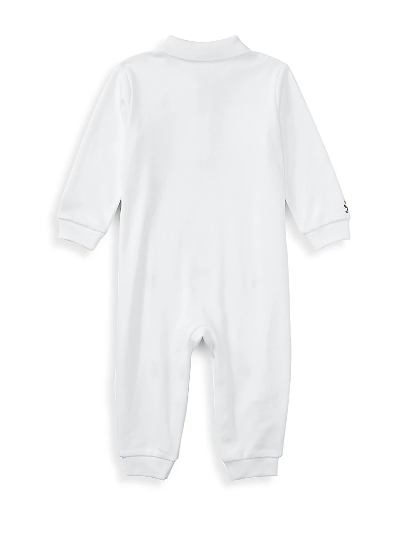 Baby Boy's Embroidered Cotton Coverall
