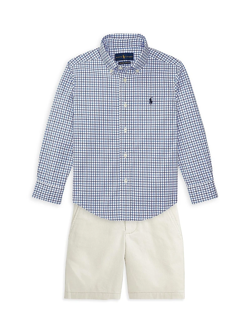 Little Boy's Plaid Button-Down Shirt
