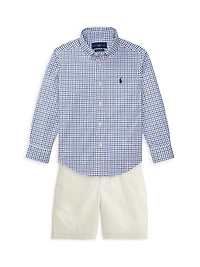 Little Boy's Plaid Button-Down Shirt