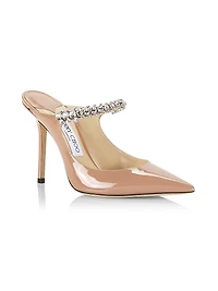 Bing 100MM Embellished Patent Leather Mules
