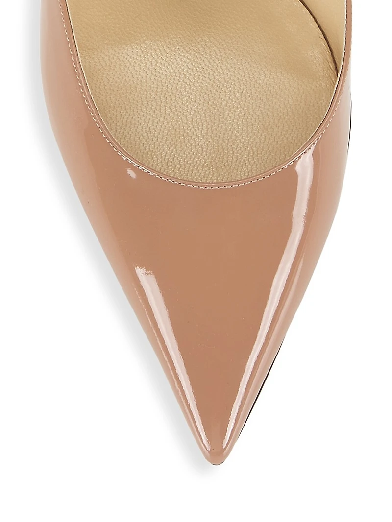 Bing 100MM Embellished Patent Leather Mules