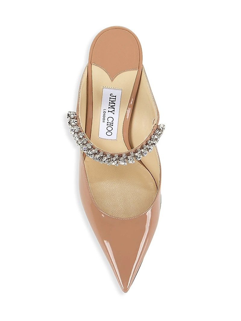 Bing 100MM Embellished Patent Leather Mules