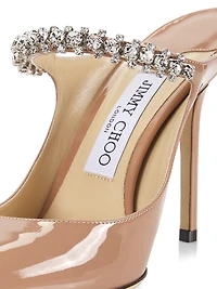 Bing 100MM Embellished Patent Leather Mules