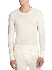 Woolen Silk Long Sleeve Crewneck Tee