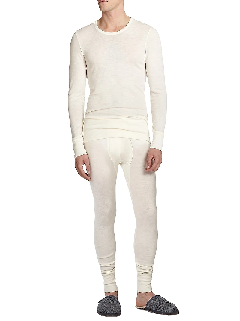 Woolen Silk Long Sleeve Crewneck Tee